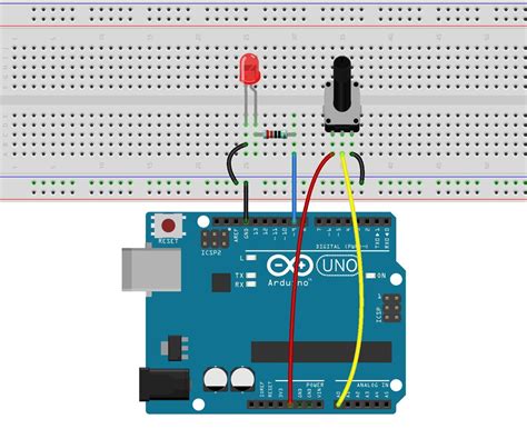 blinking led with potentiometer arduino.